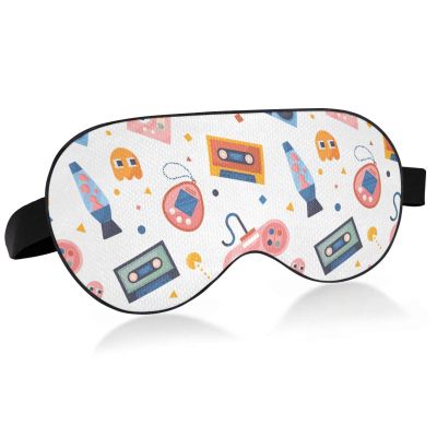 Light-Blocking Gamepad Pattern Sleep Mask with Adjustable Strap