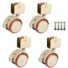 Heavy-Duty Furniture Casters, Set of 4, Rubber Swivel Crib Casters, 2-Inch Double-Wheel Casters with Brakes, 100 kg Load Capacity, Quiet view 1