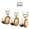Heavy-Duty Furniture Casters, Set of 4, Rubber Swivel Crib Casters, 2-Inch Double-Wheel Casters with Brakes, 100 kg Load Capacity, Quiet view 3