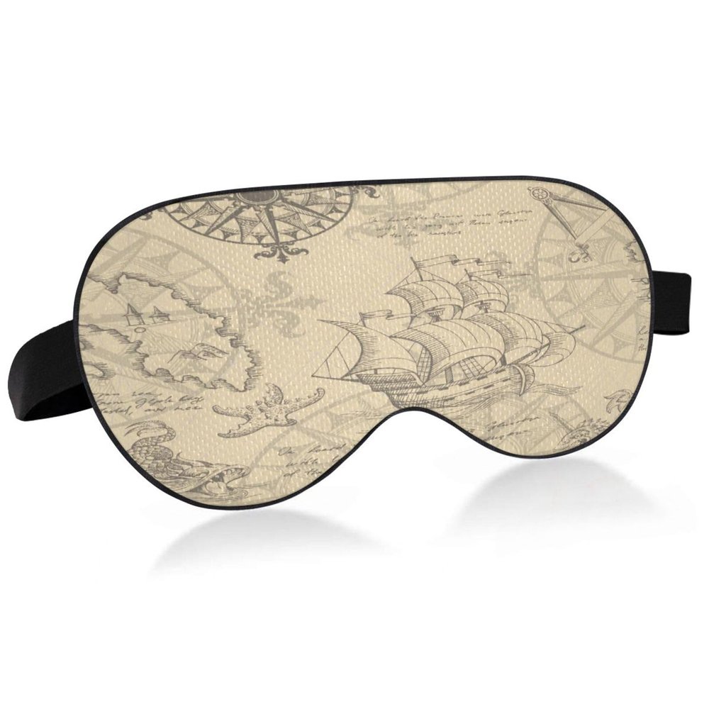 Octopus Tentacles Black and White Light-Blocking Sleep Mask with Adjustable Strap