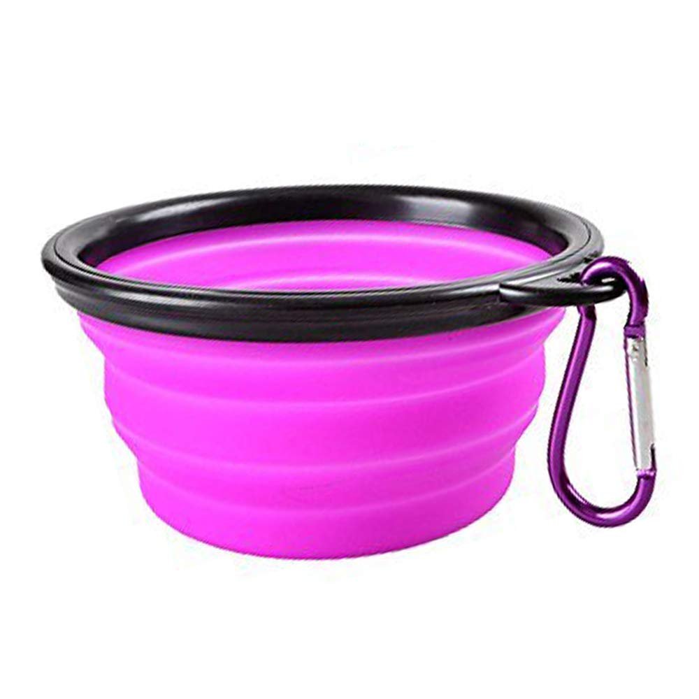 Collapsible Portable Extra-Large Silicone Dog Travel Bowl, 1 pc, Black/120 (Color: Purple)