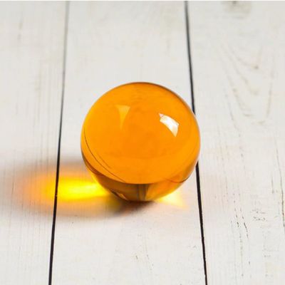 VEKETE Amber Natural Quartz Crystal Sphere, 50 mm