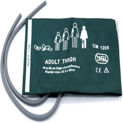 Replacement NIBP Blood Pressure Cuff for Adults, 46–66 cm Thigh Circumference, Reusable Nylon, Double Tube, No Connector