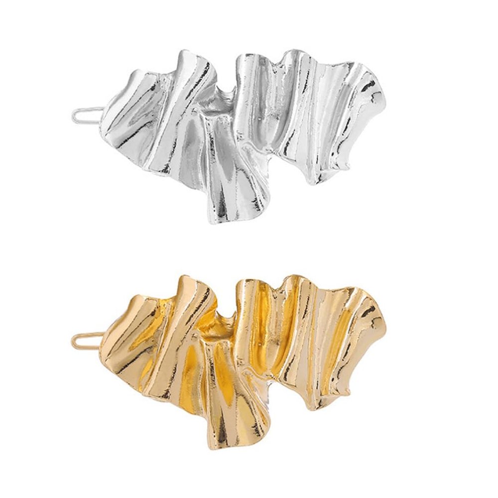 Irregular Alloy Hair Clips, 2 Pieces, for Women