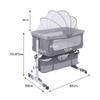 Willonin 2-in-1 Co-Sleeper Baby Crib with Mattress and Mosquito Net, 0–36 Months, Height-Adjustable, Gray/White view 2