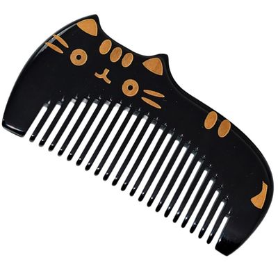 Black Ox Horn Comb for Children and Women, Fine-Polished