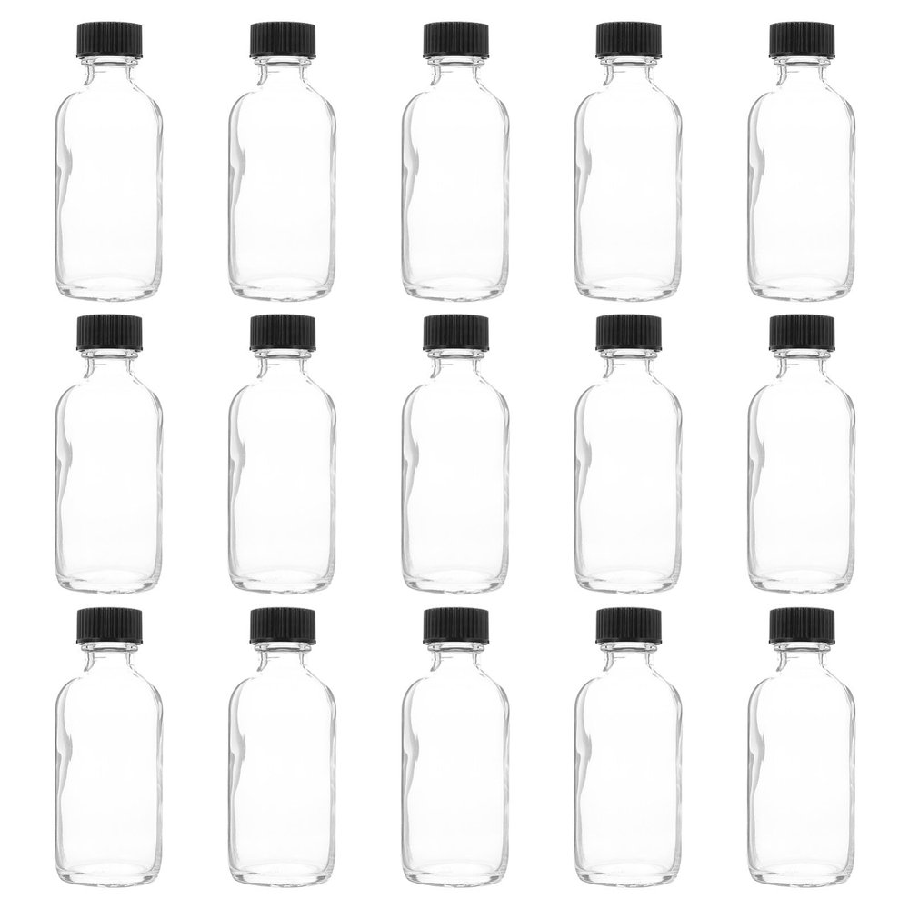 DECHOUS 15-Piece 60 ml Glass Sample Bottles with Glass Lids