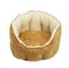 House of Paws Large Oval Faux Suede and Sheepskin Dog Bed, Machine Washable, Non-Slip Base, Removable Cushion, Light Brown view 1