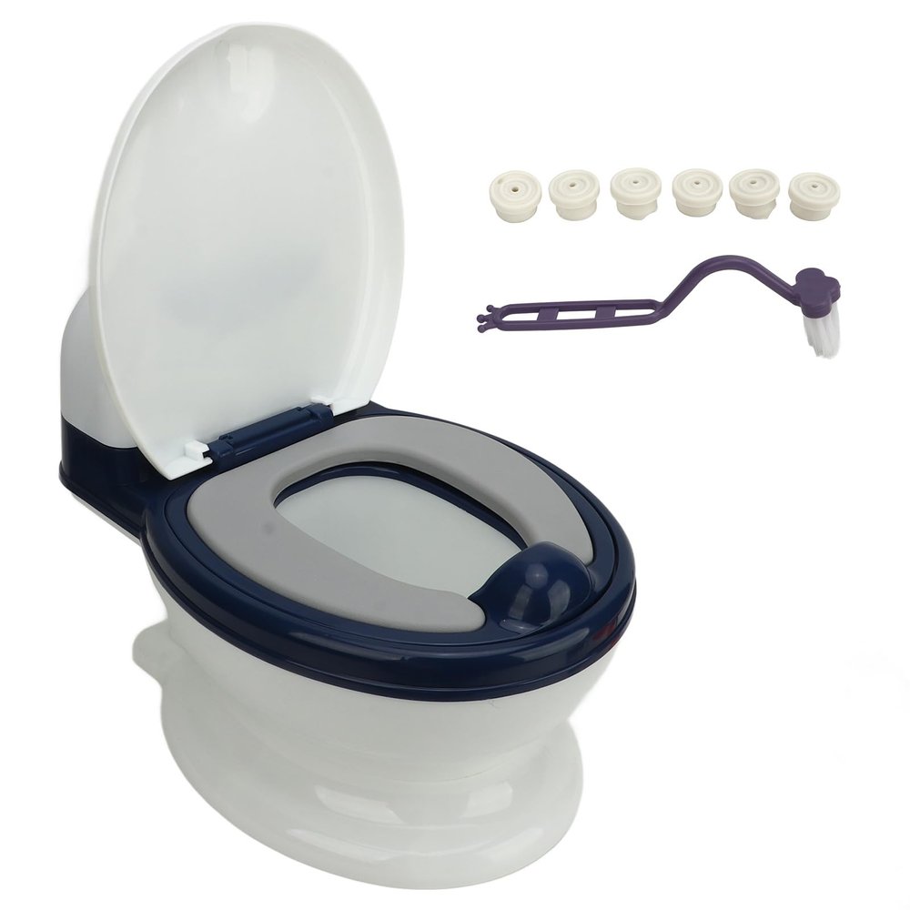 Potty Training Toilet for Toddlers, Transitional Toilet, Realistic Design, Soft Cushion, Blue