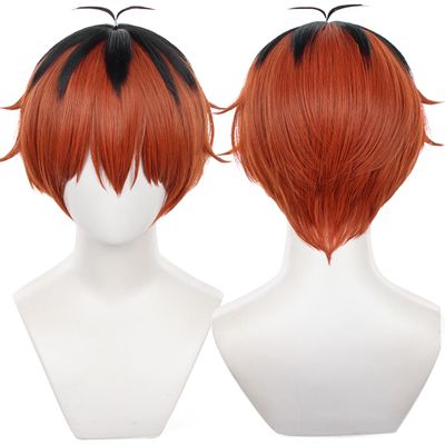 Black and Orange Short Wig for Adult Men, Cosplay Halloween