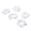 White Satin Hair Ties, Fabric Pack for Girls and Women view 1