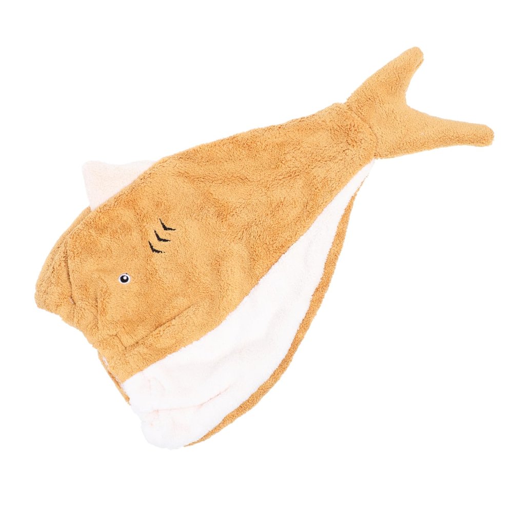 Yellow Children's Hair-Drying Cap in Coral Fleece Hat Design