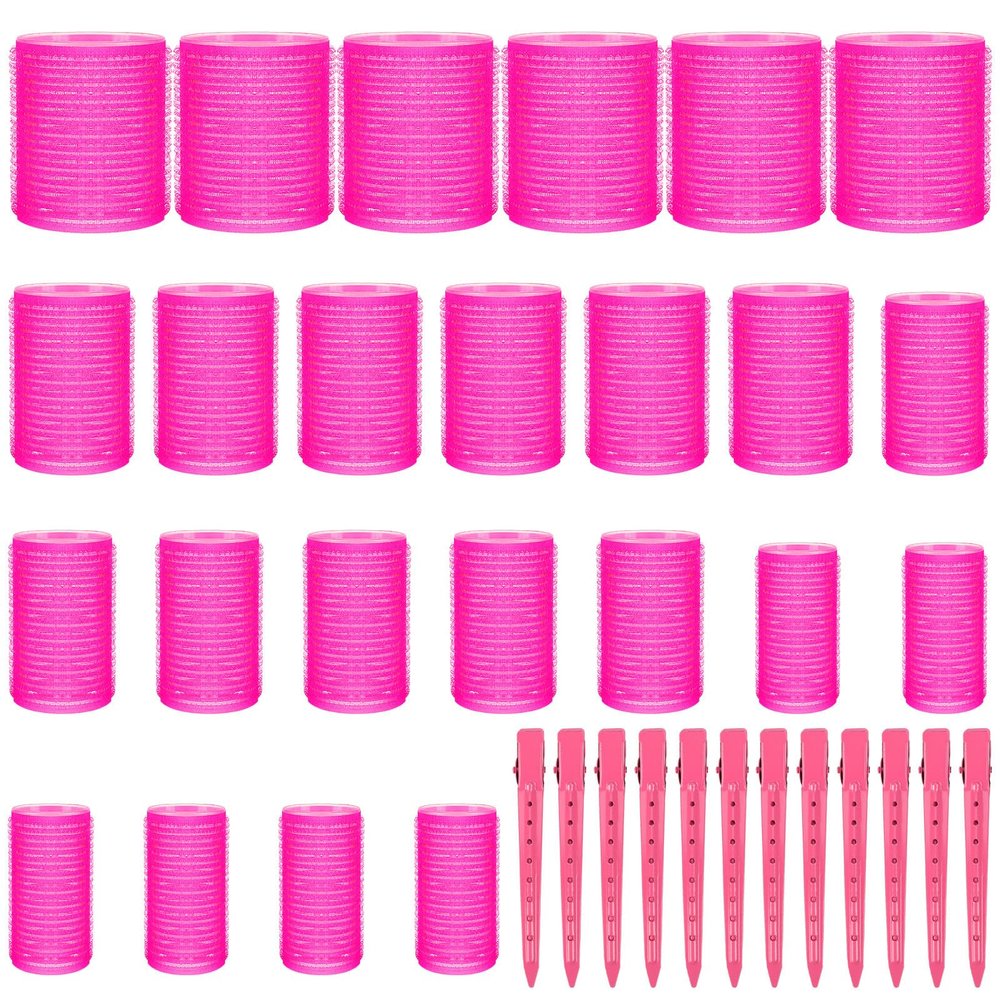 SEPGLITTER Hair Roller Set, 48-Piece Curling Set, 4 Sizes, Self-Grip Rollers with Clips, for Long, Medium, and Short Hair (50/40/30/20 mm)