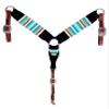 Cheval's Premium Western Horse Breast Collar, Mohair Wool and Leather, Handmade, Comfortable Riding Tack (Multi_Cob_Design7) view 1