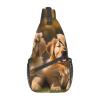 YQxwJL Stylish Sling Backpack, Gothic Rose Print, Shoulder Bag, Chest Bag, Daypack for Hiking, Travel and Business, Golden Retriever Dogs, Puppies and Pets, One Size view 1
