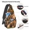 YQxwJL Stylish Sling Backpack, Gothic Rose Print, Shoulder Bag, Chest Bag, Daypack for Hiking, Travel and Business, Golden Retriever Dogs, Puppies and Pets, One Size view 4
