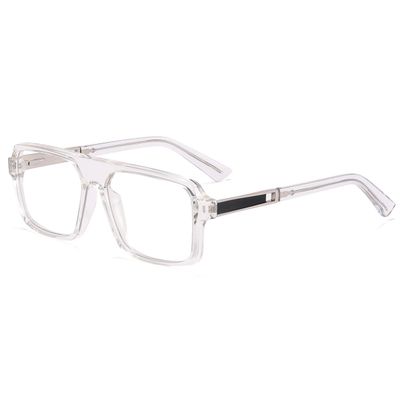 Kachawoo Blue Light Blocking Glasses for Men, Retro Square TR90 Frames, Transparent