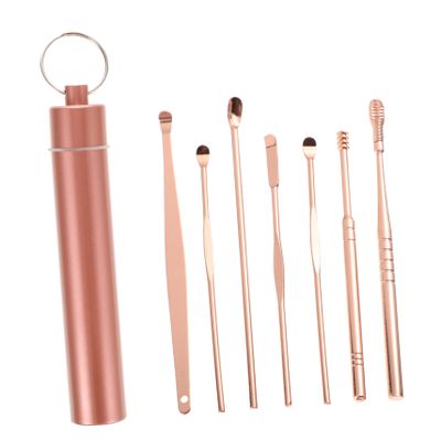 LALAFINA 7-Piece Stainless Steel Ear Cleaning Tool Set with Storage Tube