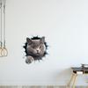 GRAZDesign Cat Wall Crack Decal – Fun Wall Opening Effect, Kids' Room or Living Room, 30 x 30 cm view 2