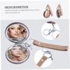 DECHOUS 3-Piece Mini Folding Double-Sided Pocket Mirror Keychain Set, Coffee Gold view 3
