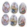 HAPINARY 6-Piece Iron Egg Candy Boxes with Easter Patterns, Colorful Handmade Gift Boxes view 1