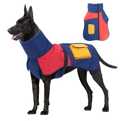 FANSU Winter Dog Coat for Large Dogs, 11–40 kg, XL, Blue/Red/Yellow