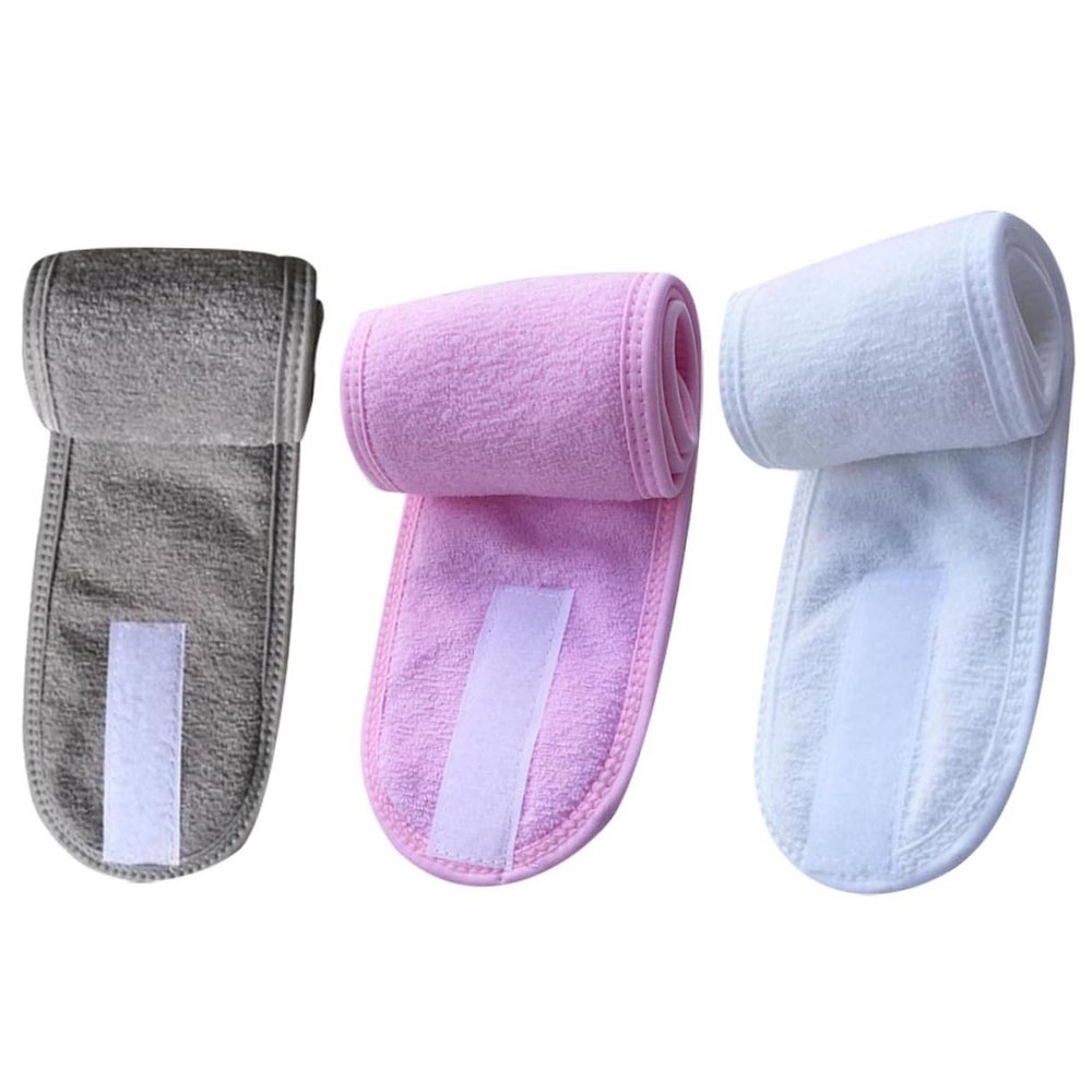Spa Headbands for Face Washing and Bathing, Polyester, 3-Pack