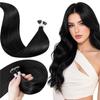 LaaVoo Black Remy Human Hair Extensions, 50 g, 1 g/strand, 40 cm view 1