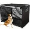 VADO VLTRA Dog Crate Cover, Durable Oxford Fabric, Universal Dog House Cover with 1 Breathable Mesh Window and 1 Pocket for 61 x 48 x 50.8 cm Dog Crates, Black, 61 cm view 2