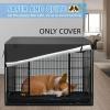 VADO VLTRA Dog Crate Cover, Durable Oxford Fabric, Universal Dog House Cover with 1 Breathable Mesh Window and 1 Pocket for 61 x 48 x 50.8 cm Dog Crates, Black, 61 cm view 3