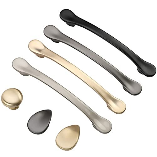 ELTOX 10-Piece Gold Cabinet Handles, European Style, Black, Modern Minimalist, for Wardrobes and Drawers, Gray, Single-Hole Furniture