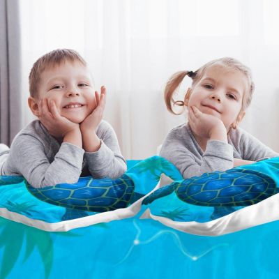 3-Piece Queen Duvet Cover Set, Breathable Tencel, Underwater Sea Turtle