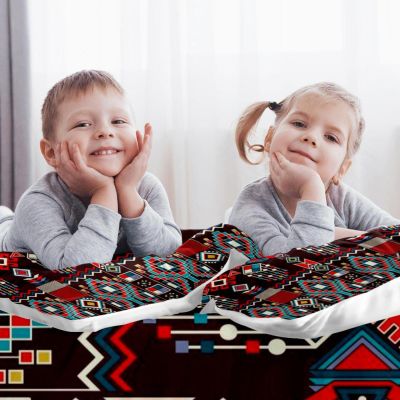 Art Ethnic Geometric Pattern Duvet Cover Set, Double, Soft Tencel, Zipper, 3-Piece