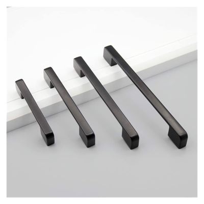 ELTOX 10-Piece Black Aluminum Cabinet Handles and Knobs, American Style, Simple Kitchen Drawer Pulls, Furniture Handles and Door Hardware