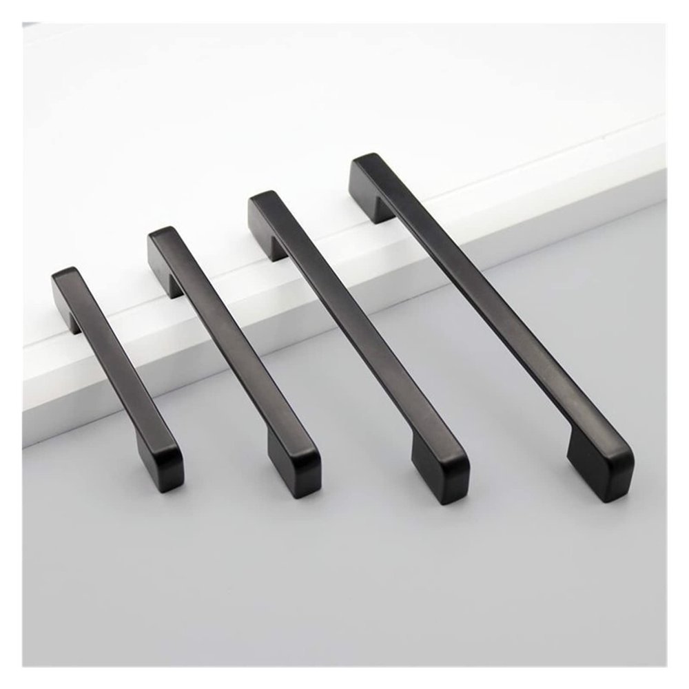 ELTOX 10-Piece Black Aluminum Cabinet Handles and Knobs, American Style, Simple Kitchen Drawer Pulls, Furniture Handles and Door Hardware