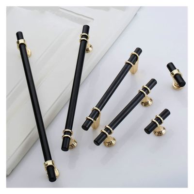 ELTOX 4-Piece Modern Minimalist Long Strip Cabinet Handles, Drawer Knobs, American-Style Black Wardrobe Handles, Furniture Hardware
