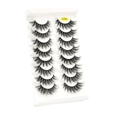 UAMOU 5/50 Boxes Russian Strip Lashes DD Curl 8 Pairs 3D Mink Lashes Natural Fluffy False Eyelash Extensions Cheerfully (Color: 8 Pairs G886, Size: 30 Boxes)
