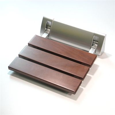 Wall-Mounted Fold-Down Shower Seat, Solid Wood, 330 lb Capacity