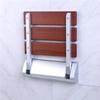 Wall-Mounted Fold-Down Shower Seat, Solid Wood, 330 lb Capacity view 3