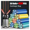 Disposable Drawstring Trash Bags, Thickened, Perforated, Self-Shrinking, Random Color, 3 Rolls, 45 x 50 cm view 2