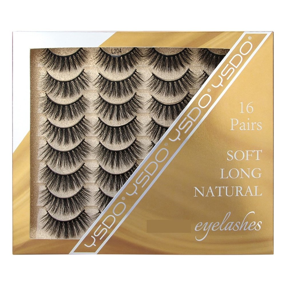 UAMOU 5/10/30 Boxes 3D Faux Mink Eyelashes, Natural Thick Long False Lashes, Dramatic Look, Cheerfully (Color: L204, Size: 5 Boxes)