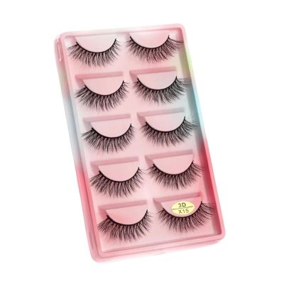 UAMOU 3D Mink Hair False Eyelashes, 5 Pairs