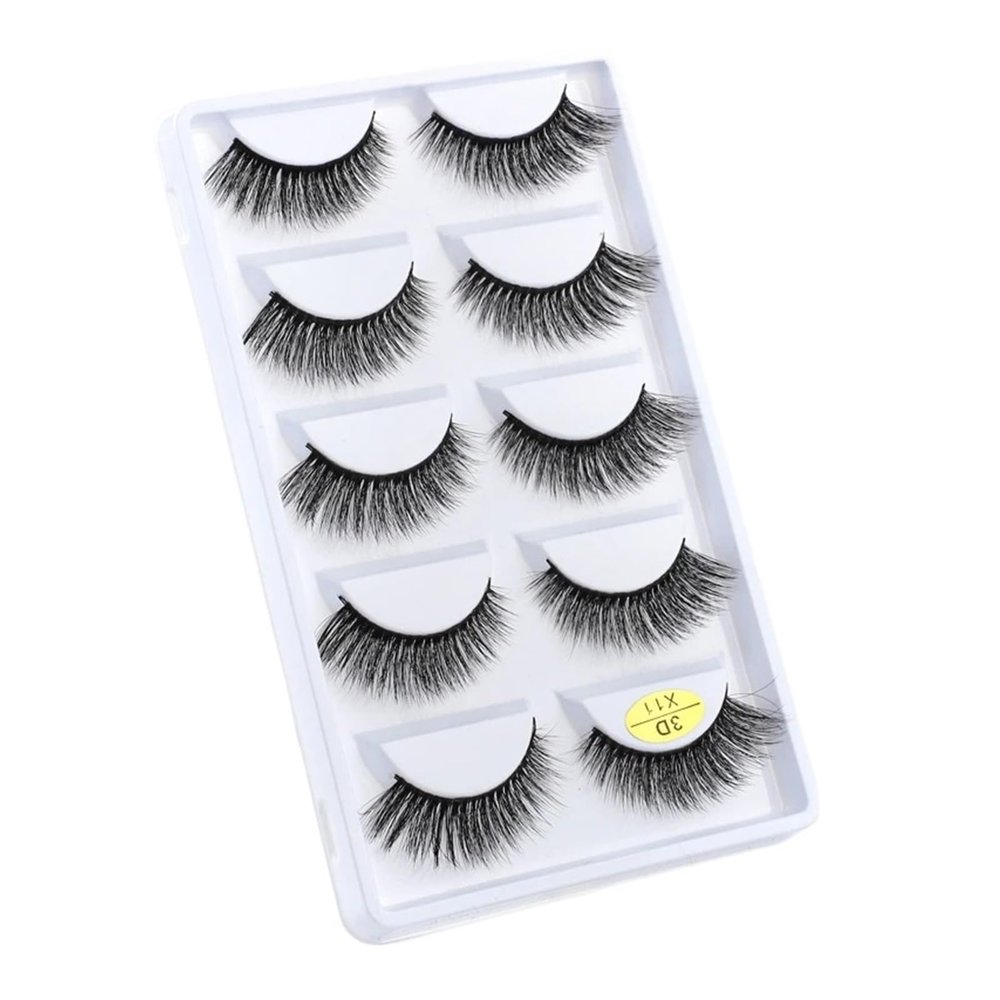 UAMOU 3D Mink Hair False Eyelashes, 5 Pairs, Multipack, 5 Pairs X11, 2 Boxes