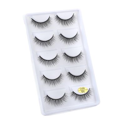 UAMOU False Eyelashes, 5 Pairs, 3D Mink Hair, Natural-Looking, Multipack (Color: 5 Pairs X02, Size: 2 Boxes)