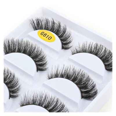 UAMOU Mink Lashes, 5 Pairs, Natural Curly False Eyelashes, Thick, G610, 2 Boxes