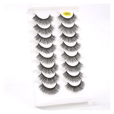 UAMOU Russian Strip Lashes, DD Curl, 8 Pairs, 3D Mink, G885, 10 Boxes