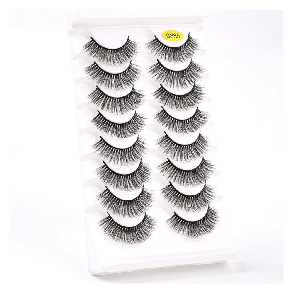 UAMOU Russian Strip Lashes, DD Curl, 8 Pairs, 3D Mink, G885, 10 Boxes