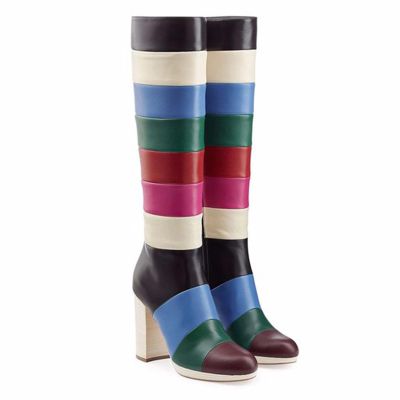 Women's 10 cm/3.93 in Chunky-Heel Over-the-Knee Boots, Fashionable Sexy Pole-Dancing and Nightclub Boots, Black, EU 42