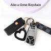 2 Leather Lipstick Cases with Heart-Shaped Mirror, Lip Balm Holder and Keychain (Black + White) view 4