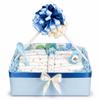 Diaper Cake / Diaper Basket Baby Gift Set for Birth & Baptism (Blue) view 1